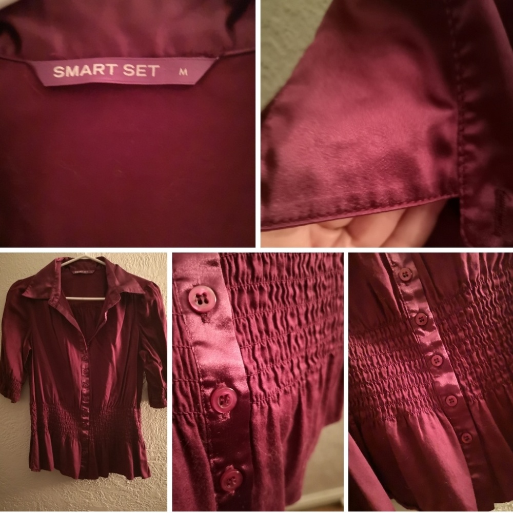 Smart Set size Medium Wine/burgundy blouse